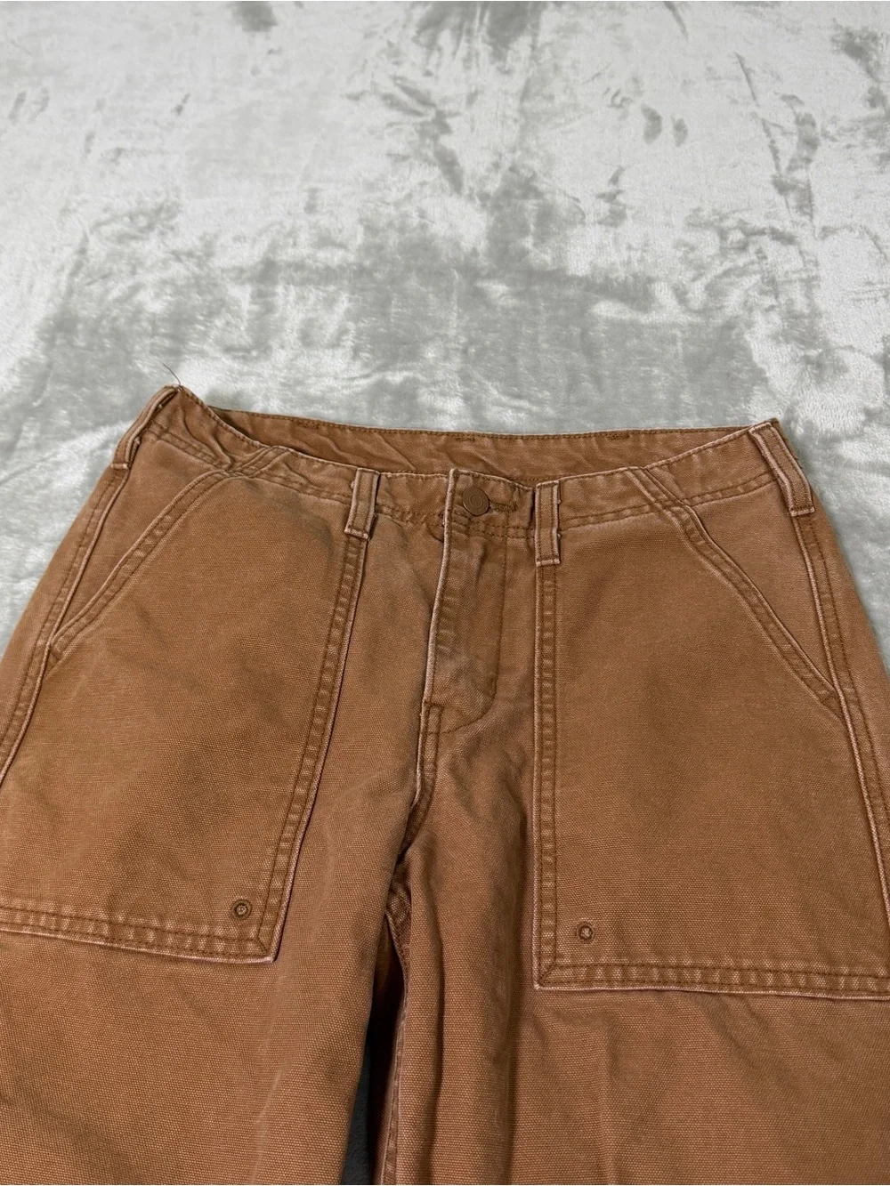Levi's Premium Utility Chore Pants Loose Tapered Toffee Brown Men's 28 ACTUAL 30